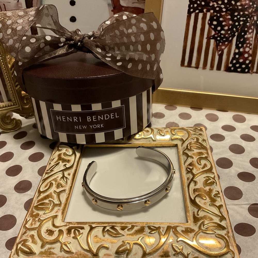 EUC Silver and Gold Tone Henri Bendel Cuff Bracelet